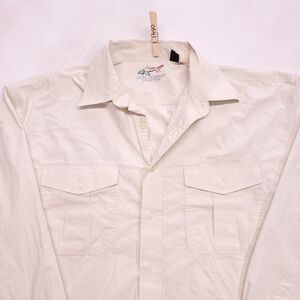 Greg Norman Casual Long Sleeve Button Up Shirt Adult Mens Size XL White